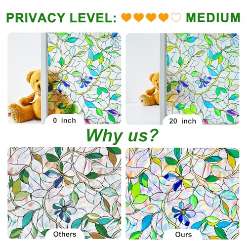 Rainbow Stained Glass Window Privacy Film