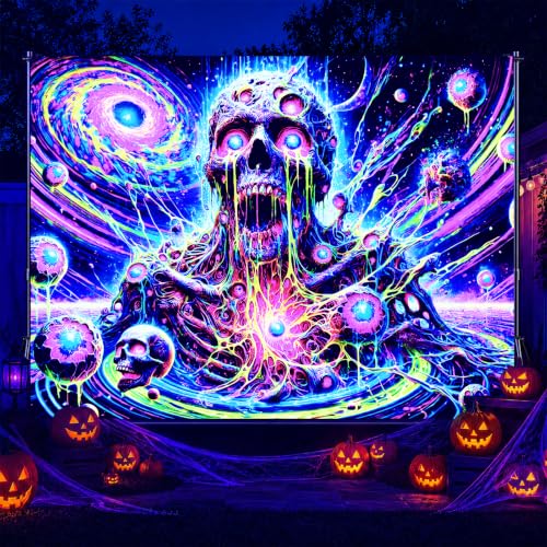 Blacklight Tapestry Galaxy Planet Room Wall Art 78 x 59 Inch