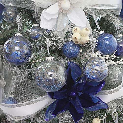 30 Pack Clear Christmas Ball Ornaments with Fillers (30 Count)