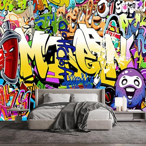 Nursery Color Graffiti Abstract Letters Bedroom Wallpaper XT16 L 180" x 115"