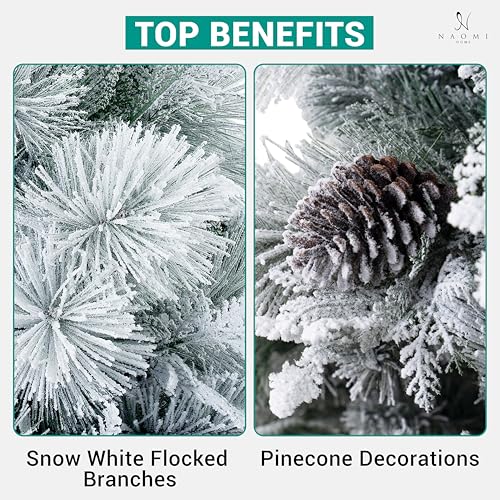 Darla 4.5ft Snow Flocked Rotating Christmas Tree with Star Projector