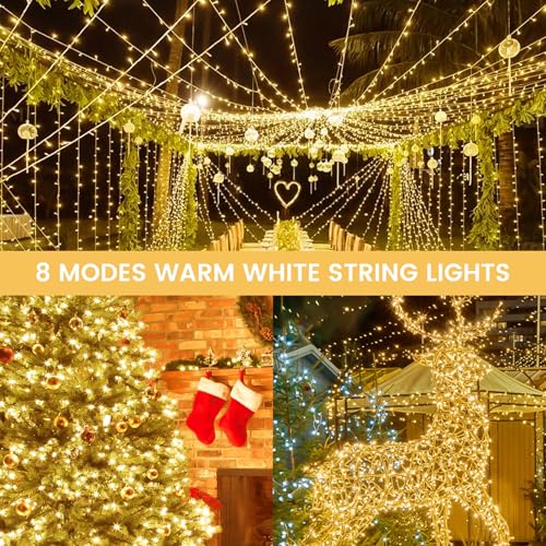 2 Pack 100 LED Battery Operated String Lights