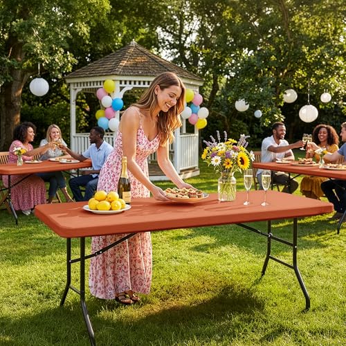 Fitted Tablecloth for 8 Foot Rectangle Tables (6 Count)