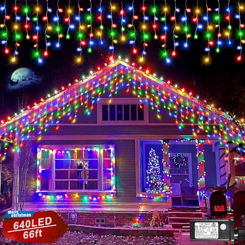 66FT 640 LED Icicle Lights for Outside