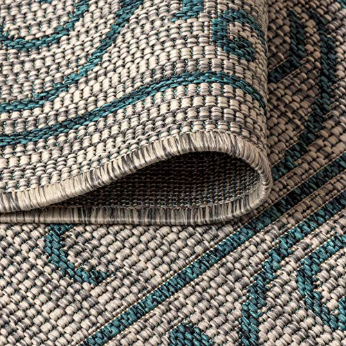 Vintage Filigree Indoor Outdoor Area Rug 10X14 Gray