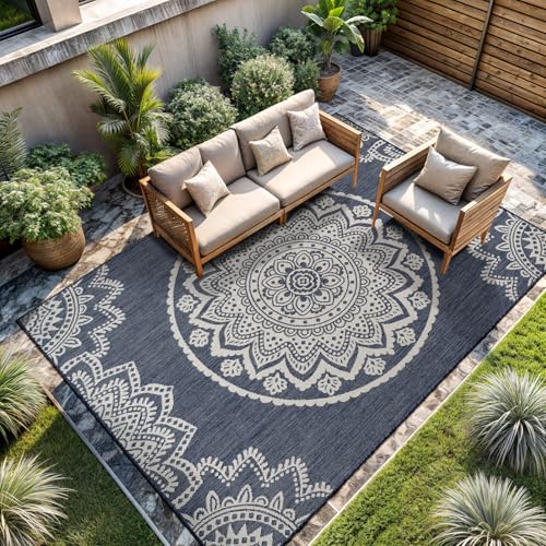 Outdoor Rug 8x10 Modern Area Rugs for Indoor and Outdoor Patios and Porches