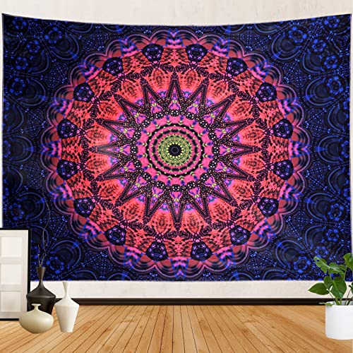 Blacklight Mandala Tapestry