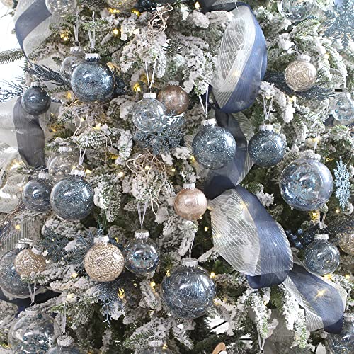 25 Pack Assorted Clear Christmas Ball Ornaments (25 Count)