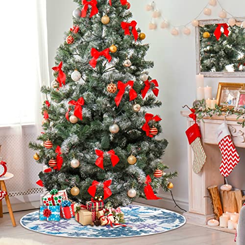 Christmas Purple Blue Snowflake Tree Skirt