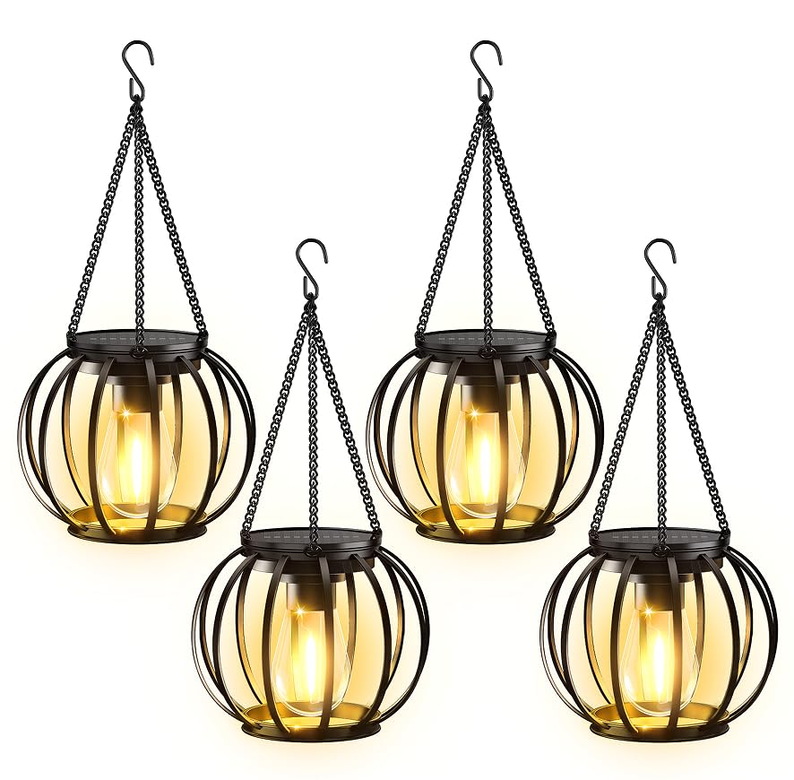 Solar Lanterns Outdoor Waterproof (4 Count)