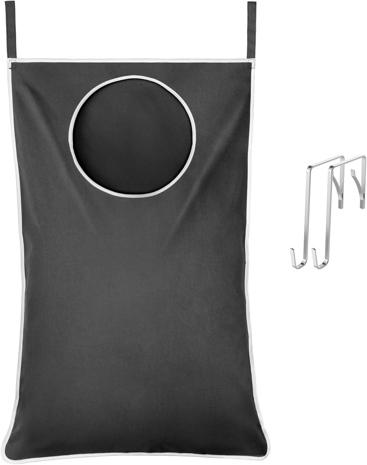 Lifewit Over Door Laundry Hamper, Large Collapsible Hanging Laundry Hamper, Hanging Laundry Basket Bag for Bathroom Bedroom Dirty Clothes Storage Organizer, Dark Gray - NestledHome