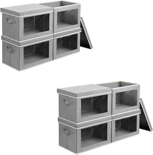Collapsible Storage Bins with Lids, 4 Pack Closet Bins for Organization, Foldable Storage Boxes for Bedroom, Living Room, Kids' Room