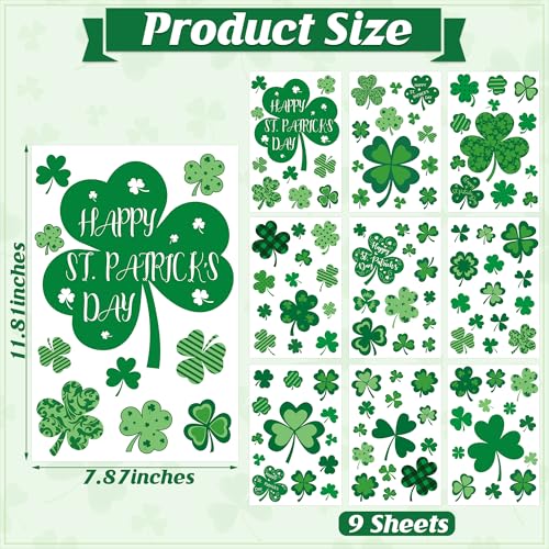 9 Sheets St Patricks Day Window Clings (9 Count)
