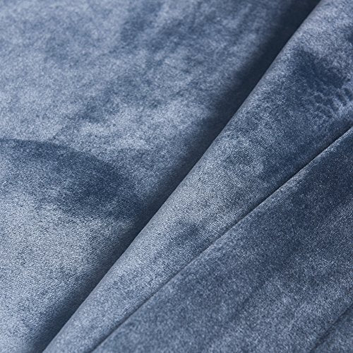 Super Soft Luxury Room Darkening Velvet Stone Blue