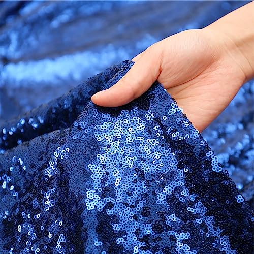 Sequin Tablecloth 50x72 Inch Navy Blue for Wedding Party