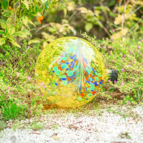 Gazing Ball Glass Gazing Balls Garden Globe Decor 10" Yellow