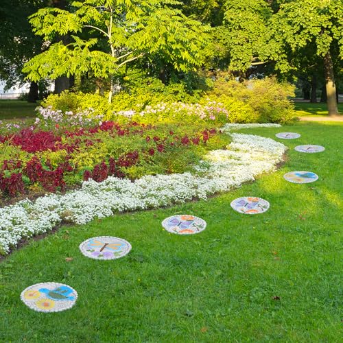 3 Pack Cement Stepping Stones Outdoor 10 Inch Round Garden Stepping Stones (3 Count)