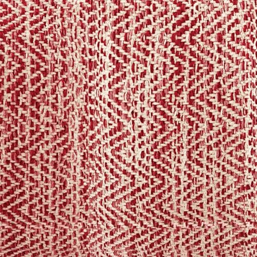 Nate 20" Wide Square Pouf in Red Handwoven Cotton