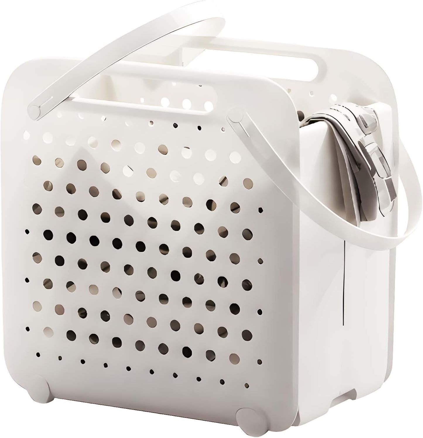 45L Foldable Laundry Basket, Plastic Collapsible Laundry Baskets with Handles, 12 Gallons Dirty Clothes Hamper for Dorm Laundry Room Organization, Freestanding Wall Hanging Laundry Hamper - NestledHome