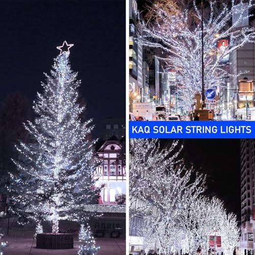 2pack 200LED Solar String Lights Outdoor Waterproof Cool White (66 Foot)