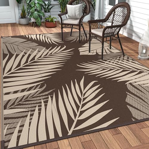 Outdoor Rug Waterproof Plastic Rugs 10'x14' for Camping Coffee (20160 sq in)
