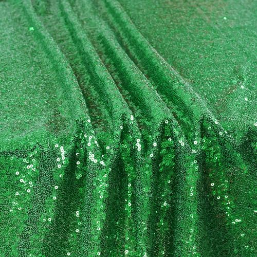 Sequin Tablecloth 90x132 Inch Green for Wedding Party