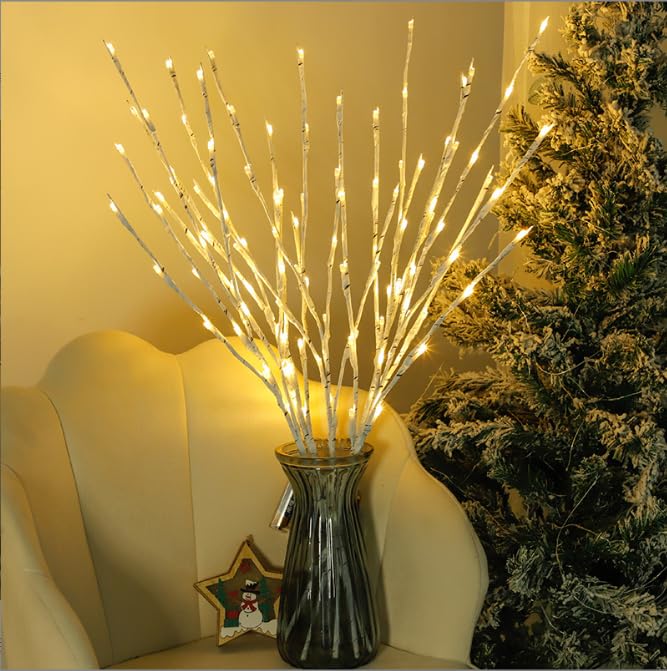 2 Pack Milky White Light LED Lighted Branches Battery Operated Lights
