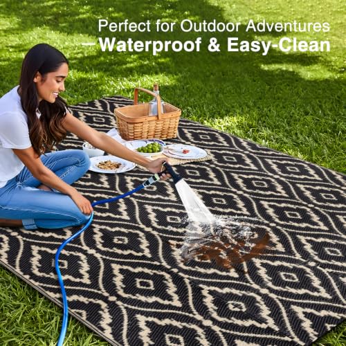 Outdoor Rug 5x8 ft Waterproof Reversible Floral Mat (40 Sq Ft)
