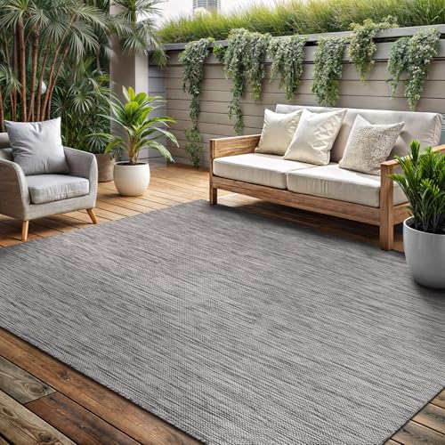 Washable Indoor Outdoor Rug 9x12 Weather Resistant Area Rugs Modern Solid for Porch Deck Balcony Backyard Patio Outside Carpet