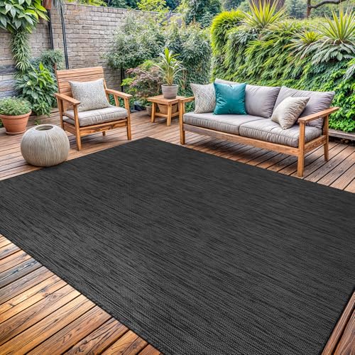 Washable Indoor Outdoor Rug 10x14 Weather Resistant Area Rugs Modern Solid for Porch Deck Balcony Backyard Patio Outside Carpet (141.67 Sq Ft)
