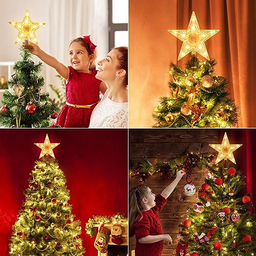 Christmas Tree Topper Lighted Star with Built