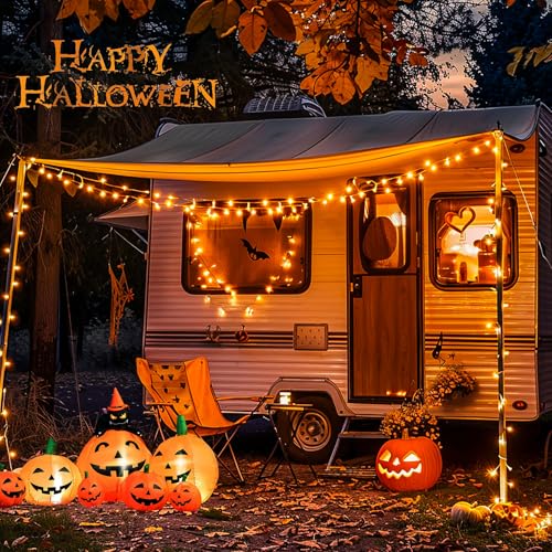 Connectable 100 LED Orange Halloween Lights Indoor with 8 Modes (33 Foot)