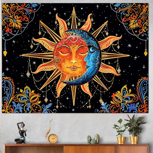 Sun and Moon Tapestry Mandala Wall Tapestry