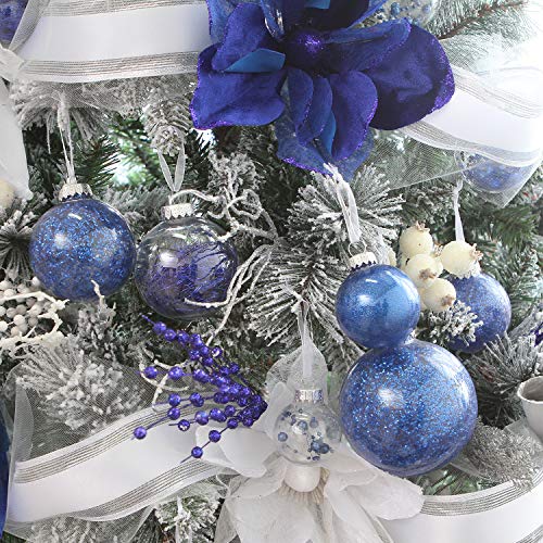 24 Pack Clear Christmas Ball Ornaments with Fillers (24 Count)