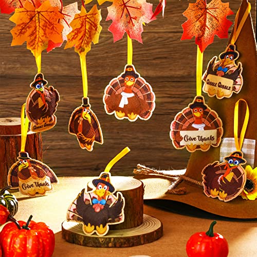 8 Pcs Turkey Ornaments for Tree Felt Thanksgiving Tree Ornaments