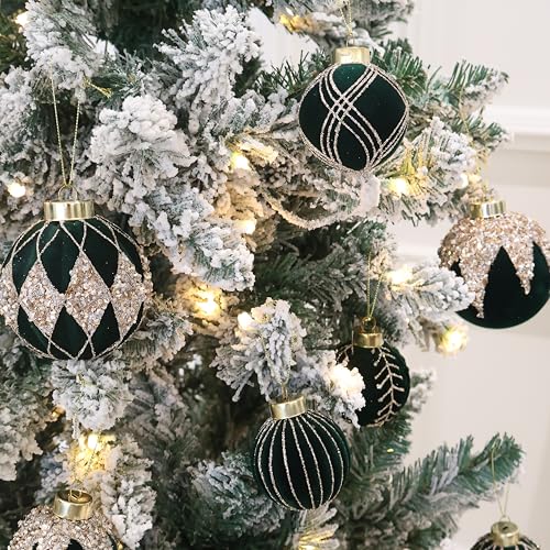 4IN Velvet Ornaments for Christmas Tree (9 Count)