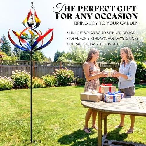 107" Large Solar Wind Spinner Outdoor Metal