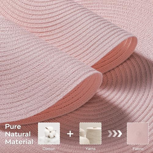 Round Placemats Heat and Slip Resistant Cotton Table Mats (6 Count)