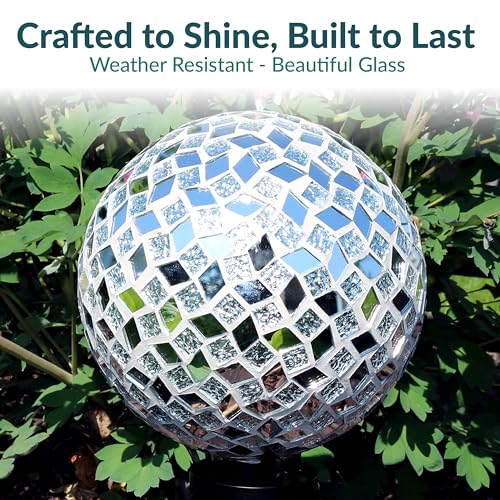 Sunnydaze 10" Mosaic Glass Gazing Ball for Garden