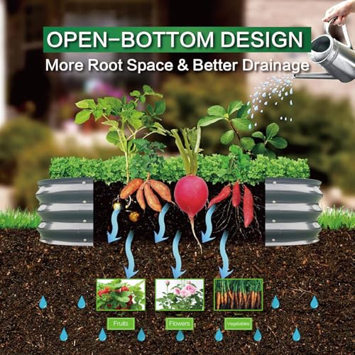 Gardmax 2 Pack Galvanized Raised Garden Bed