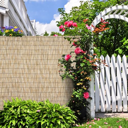 Natural 2 Pack 4FT X16.4FT Reed Fencing Roll Bamboo Privacy Screen (2 Count)