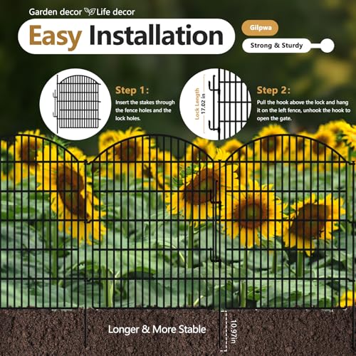 5 Panels Garden Fence Animal Barrier with Lock