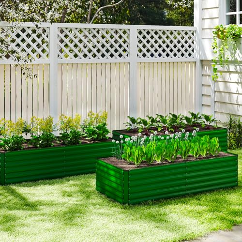 8x4x2ft Outdoor Metal Raised Garden Bed