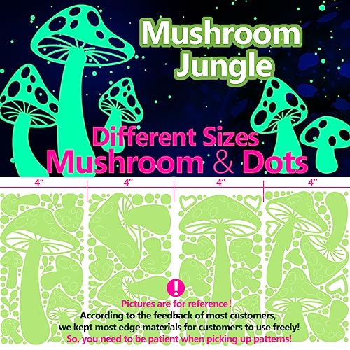 Glow in The Dark Mushroom Stars Stickers