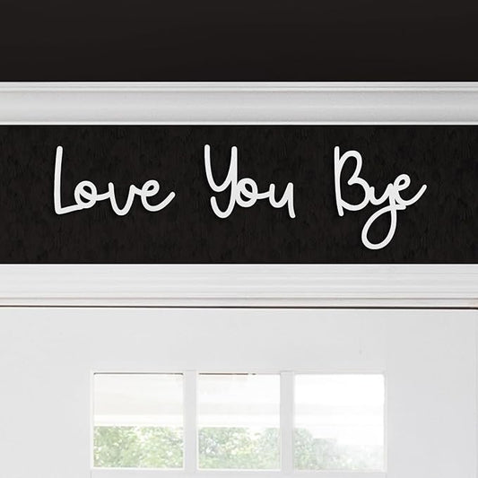 Dripykiaa LOVE YOU BYE Wood Sign Home Decor Boho Decor 31.5” Wood Grain Wall Decor Express Love and Warm for Your Family Lovers Wall Art Gift Hallway Entryway Door For Home - White