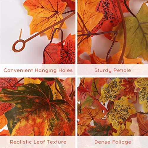 2 Pack Fall Maple Garland Autumn Hanging Fall Leave Vines (2 Count)