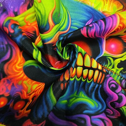 Skull Blacklight UV Reactive Skeleton Wall Tapestry for Bedroom
