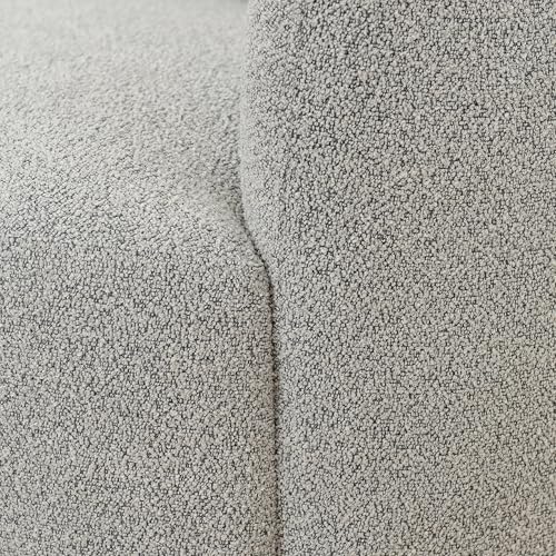 34" W Boucle Swivel Barrel Chair with Toss Pillow