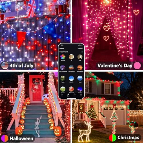 Smart Color Changing Halloween Christmas Lights 165 FT 500 LED App Remote