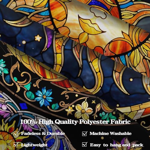 Sun Tapestry Stained Glass Tapestry Wall Decor Tapestries for Bedroom Boho Tapestries Wall Hanging for Bedroom Living Room Glass